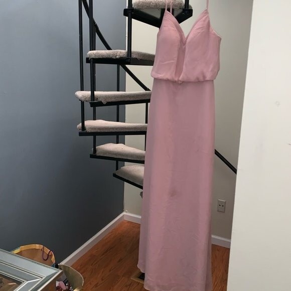 Azazie Rebecca Dusty Rose Floor Length Gown Bridesmaids Dress - Picture 3 of 5